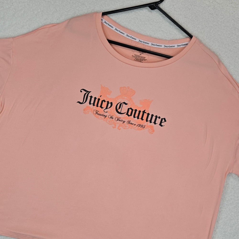 Y2K Juicy Couture Sleepwear Top Women 2X Peach Gothic Logo Oversized Pajama Tee